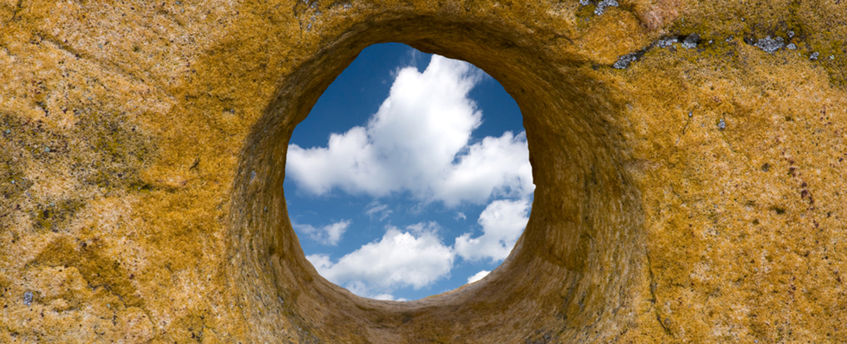 hole looking at sky